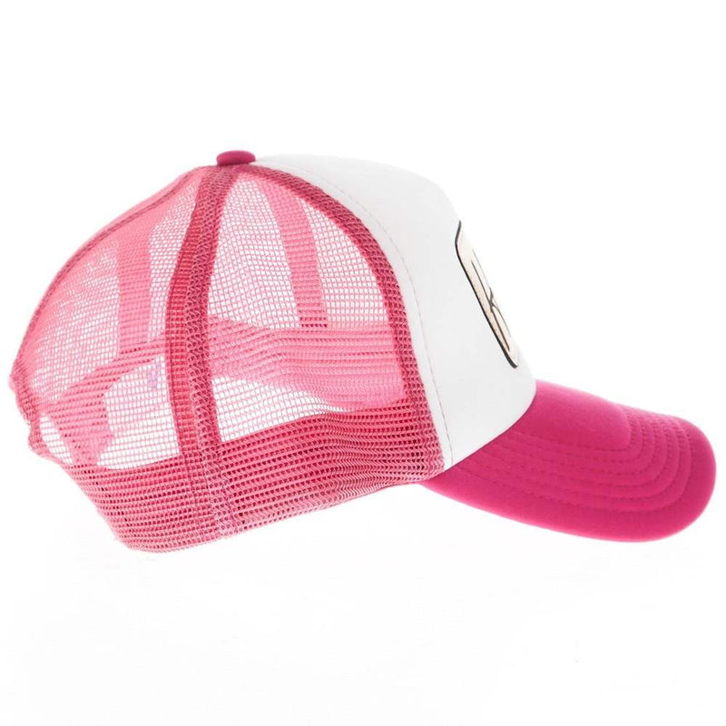 Mcintire Saddlery White and Fuchsia Howdy Foam Trucker Cap