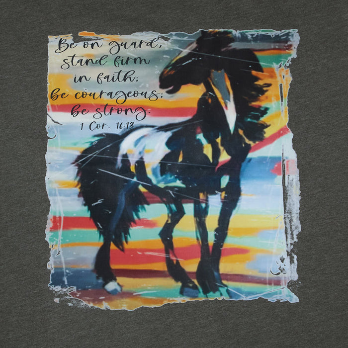 Mcintire Saddlery Women's Olive Be Strong Tee Shirt