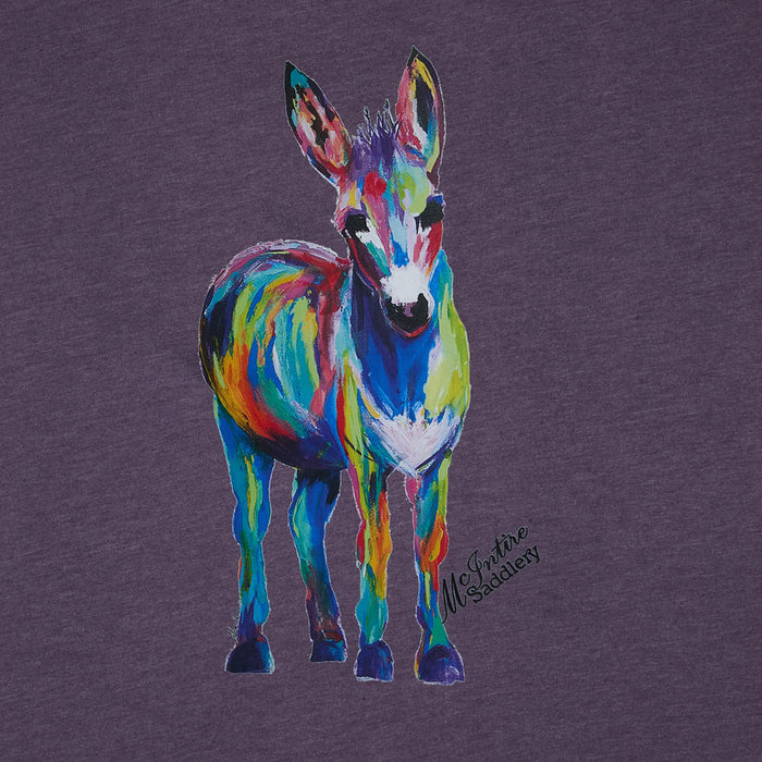 Mcintire Saddlery Women's Purple Donkey Tee Shirt