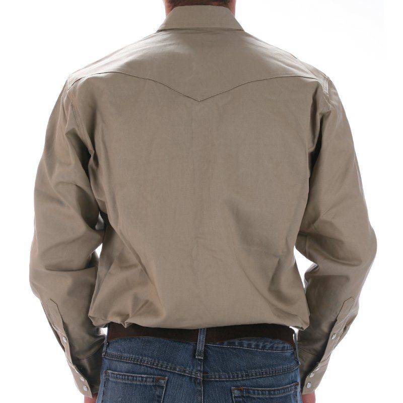Wrangler Men's Khaki Snap Work Shirt
