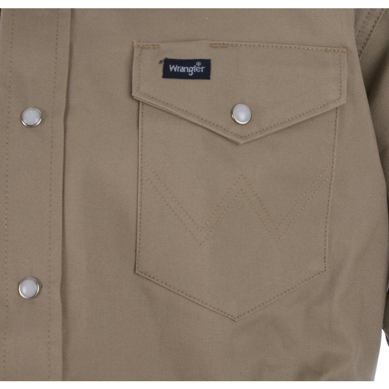 Wrangler Men's Khaki Snap Work Shirt