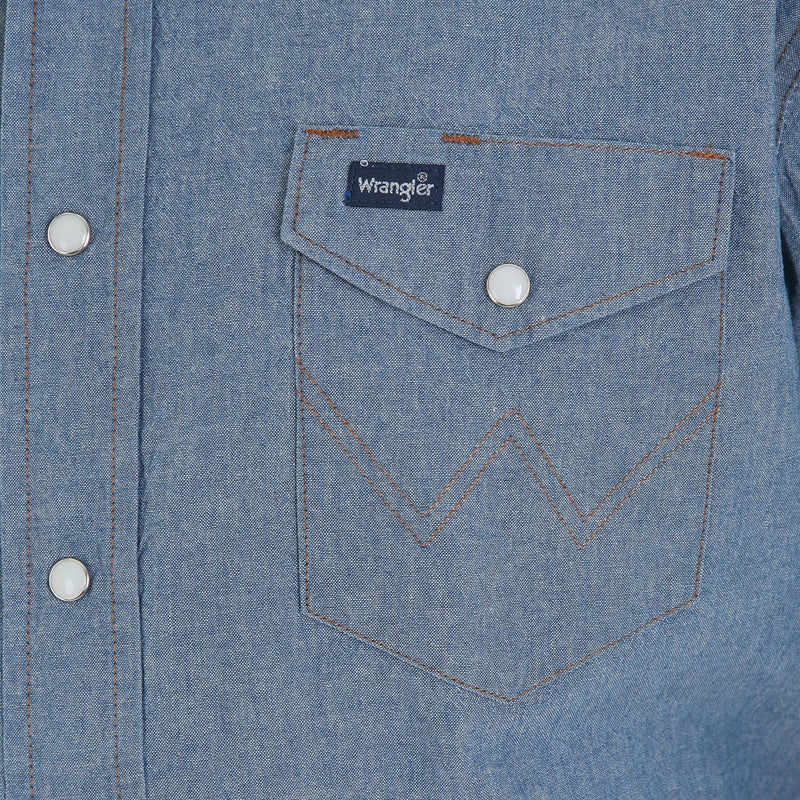 Wrangler Men's Chambray Snap Work Shirt
