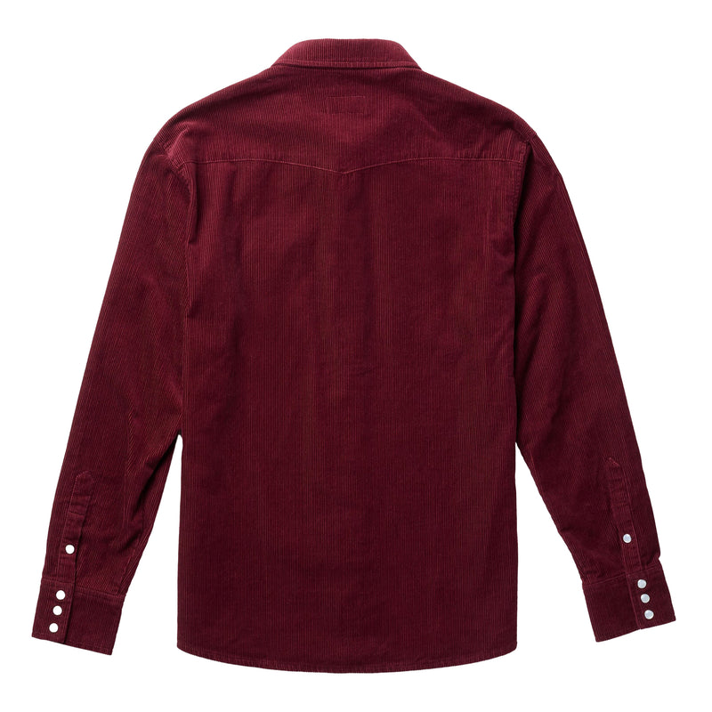 Seager Inc Mens Reagen Red Corduroy Long Sleeve Pearl Snap Shirt
