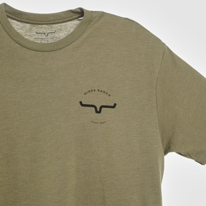 Kimes Ranch Mens Olive Short Sleeve Signpost Tee