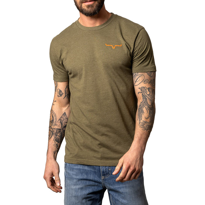 Kimes Ranch Mens Military Green Circular Duck Camo Tee