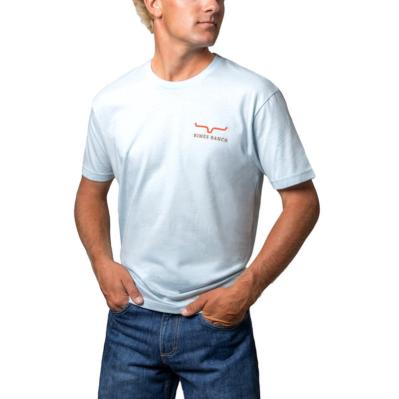 Kimes Ranch Men's Light Blue Long Live Tee Shirt