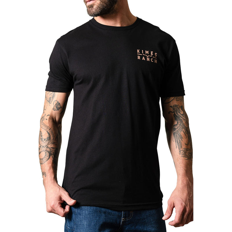 Kimes Ranch Men's Back Branded Black Tee Shirt