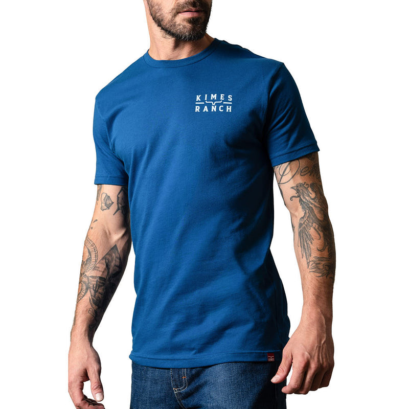 Kimes Ranch Men's Cool Blue Back Branded Tee Shirt
