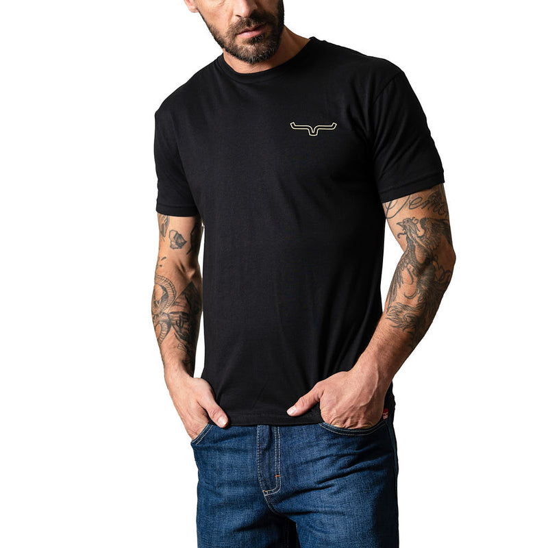 Kimes Ranch Men's Camo Back Black Tee Shirt
