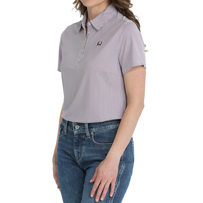 Cinch Women's Purple Stripe Polo