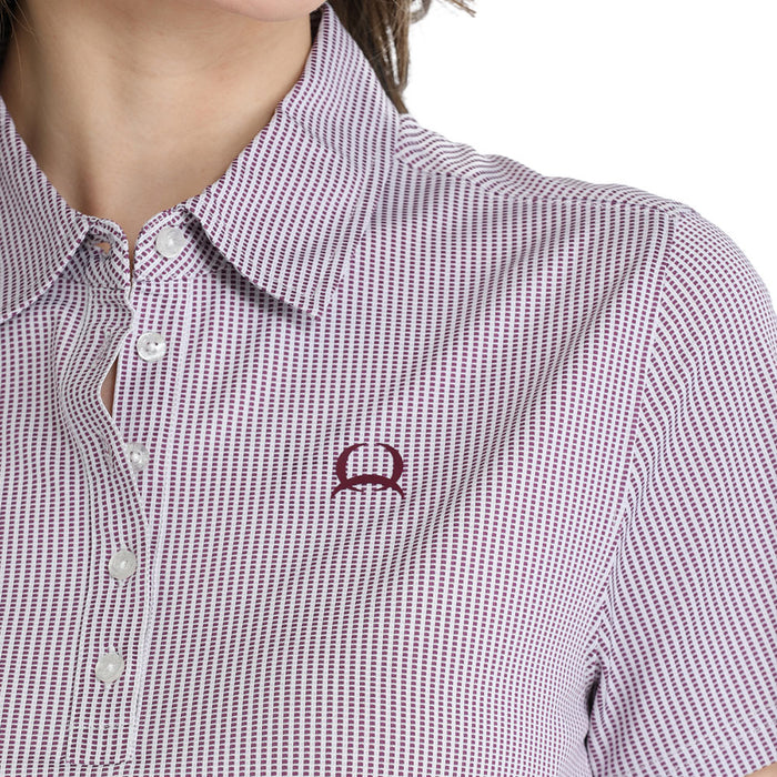 Cinch Women's Purple Stripe Polo