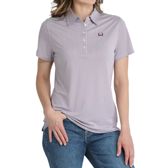 Cinch Women's Purple Stripe Polo