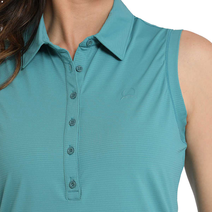 Cinch Women's Blue Sleeveless Polo