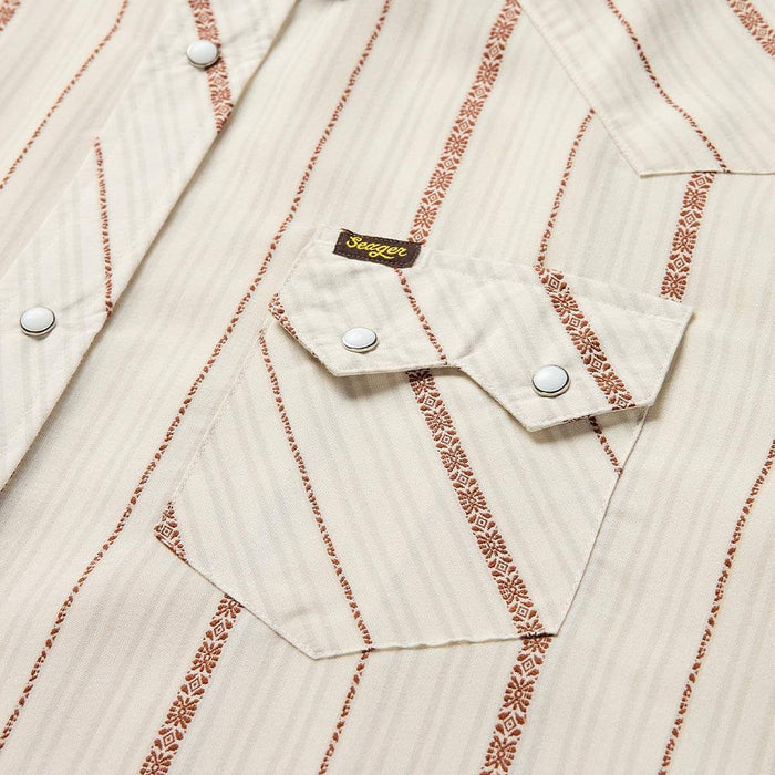 Seager Inc Men's White Azteca Tile Sawtooth Shirt