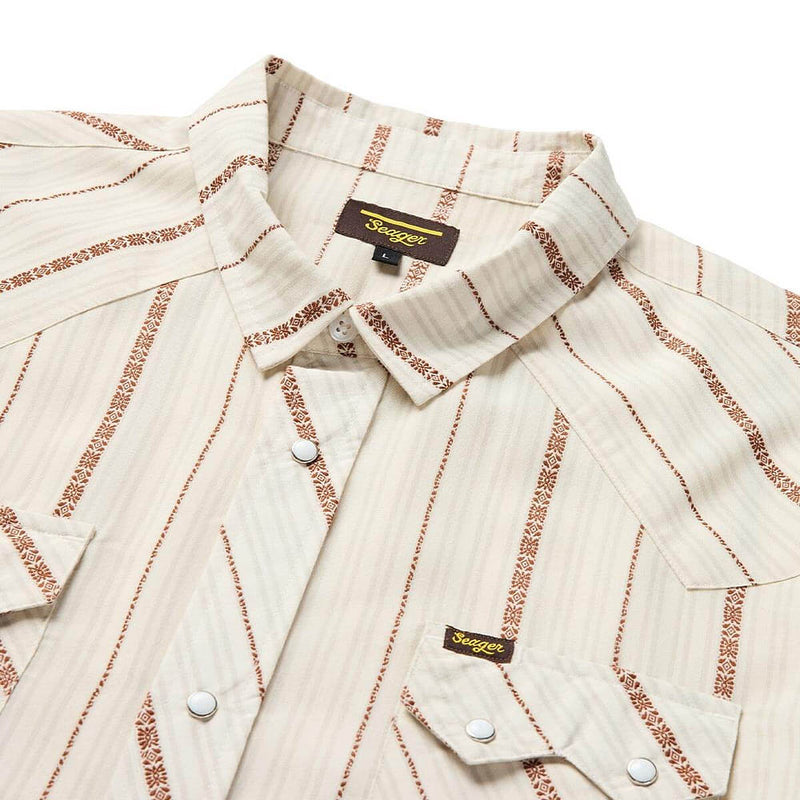 Seager Inc Men's White Azteca Tile Sawtooth Shirt