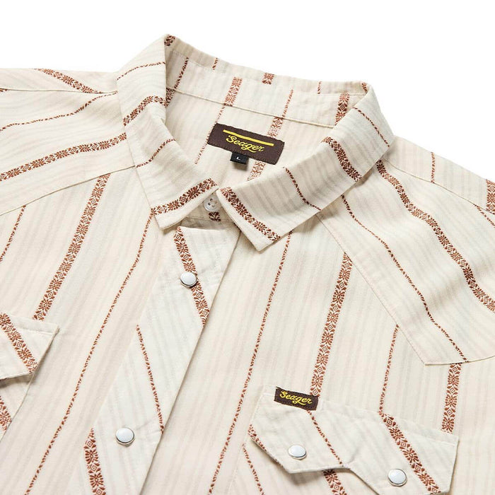 Seager Inc Men's White Azteca Tile Sawtooth Shirt