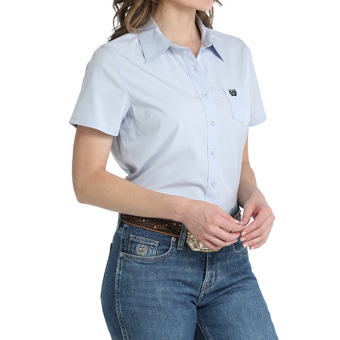 Cinch Women's Light Blue Short Sleeve Shirt