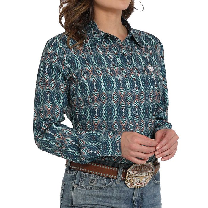 Cinch Women's Navy Printed ArenaFlex Shirt