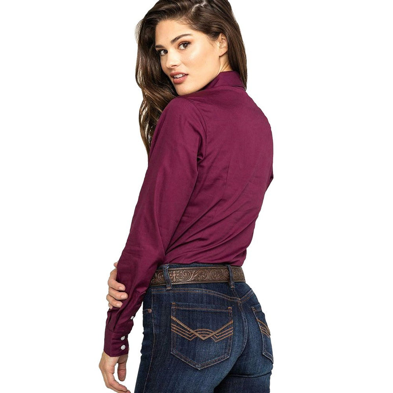 Cinch Women's Burgundy Solid Button-Up Shirt