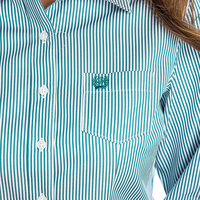 Cinch Ladies Teal Tencel Button Down Shirt