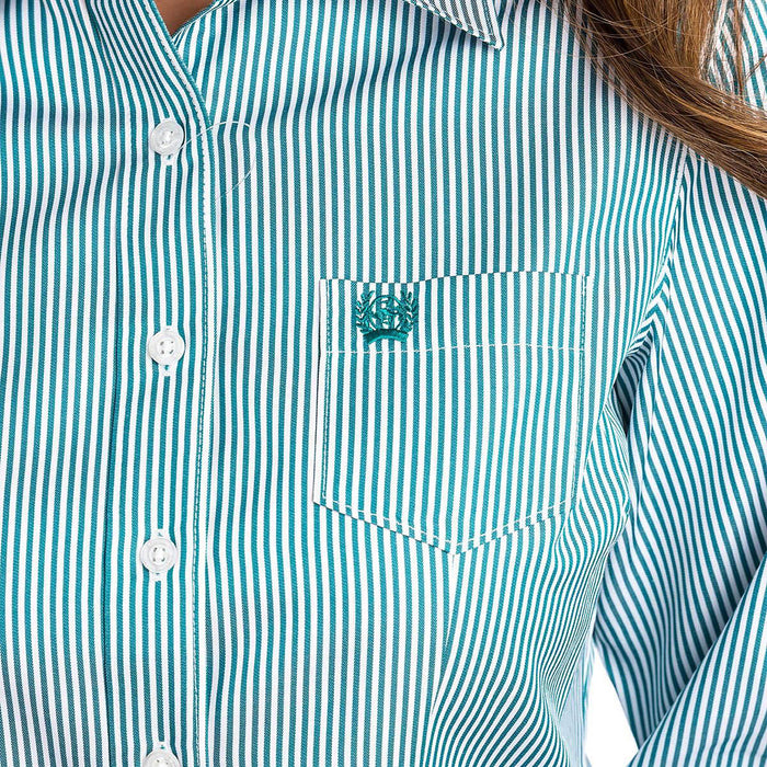 Cinch Ladies Teal Tencel Button Down Shirt