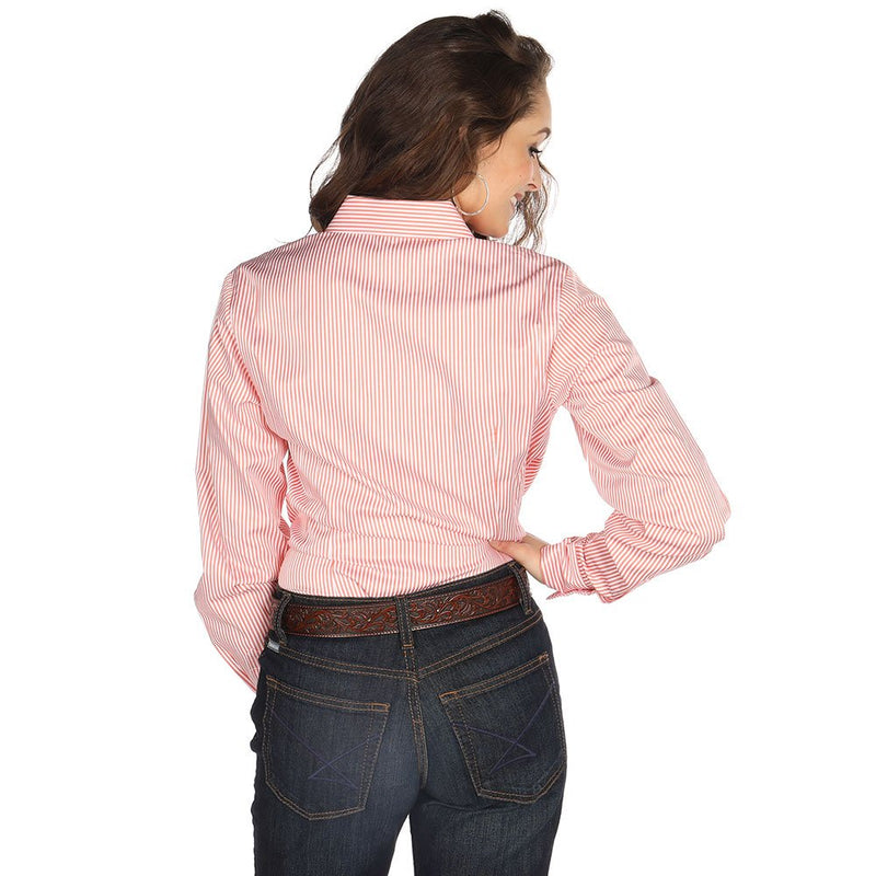 Cinch Ladies Coral Stripe Tencel Button Down