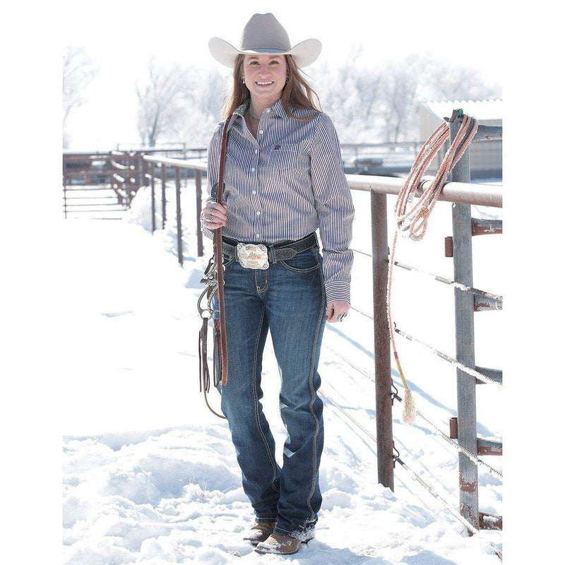Cinch Women's Multi Stripe Button Down Shirt