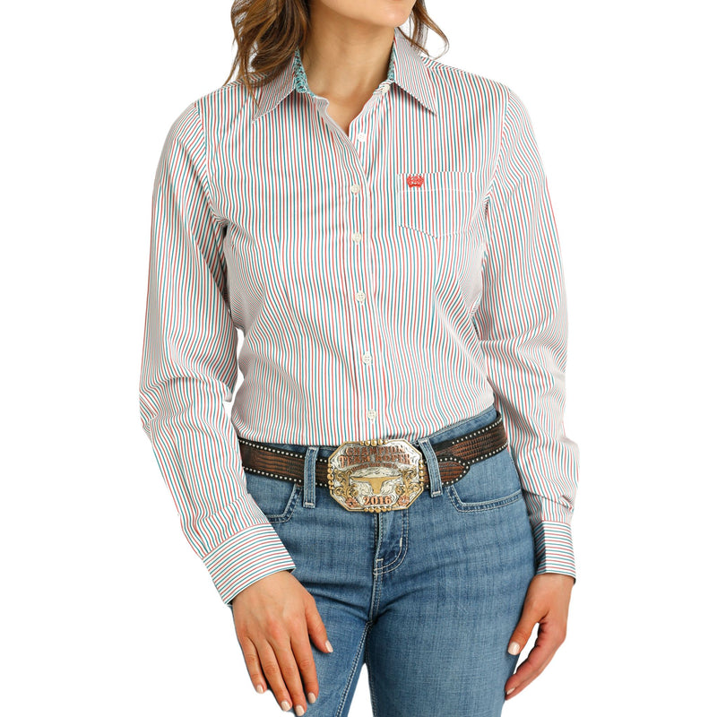 Cinch Women's Blue Tencel Button Down Shirt
