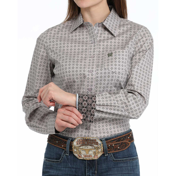 Cinch Women's Lilac Print Button Down Shirt