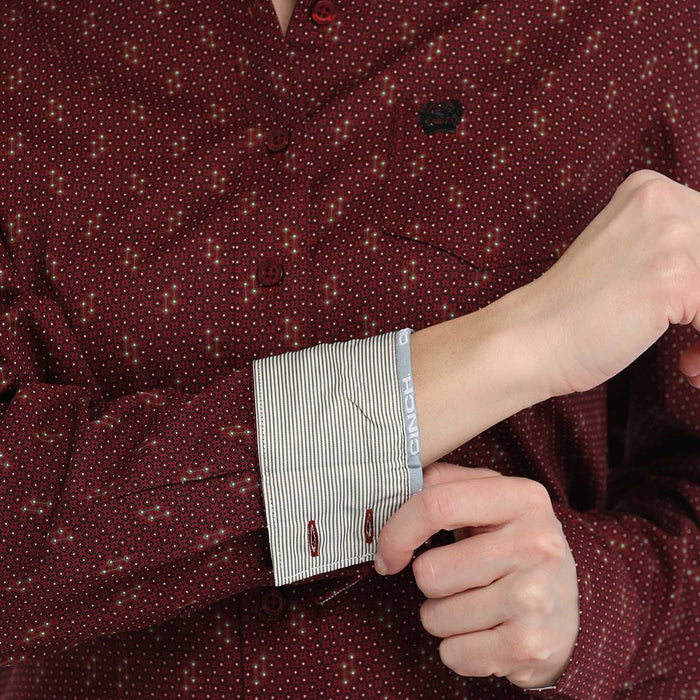 Cinch Women's Burgundy Print Button Down Shirt