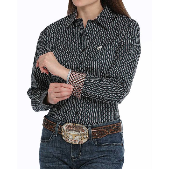 Cinch Women's Navy Print Button Down Shirt