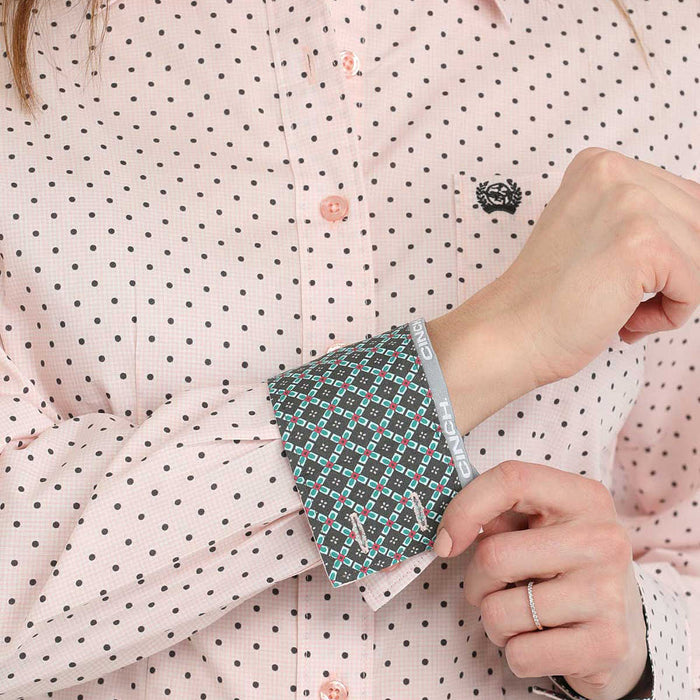 Cinch Women's Pink Dot Button Down
