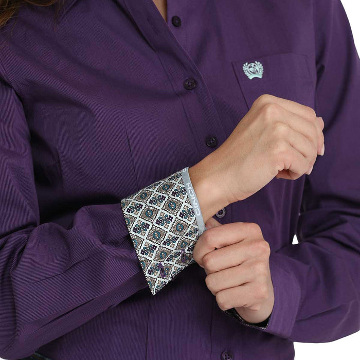 Cinch Women's Purple Stripe Stretch Shirt