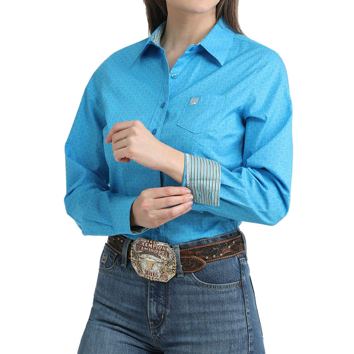 Cinch Women's Blue Print Shirt