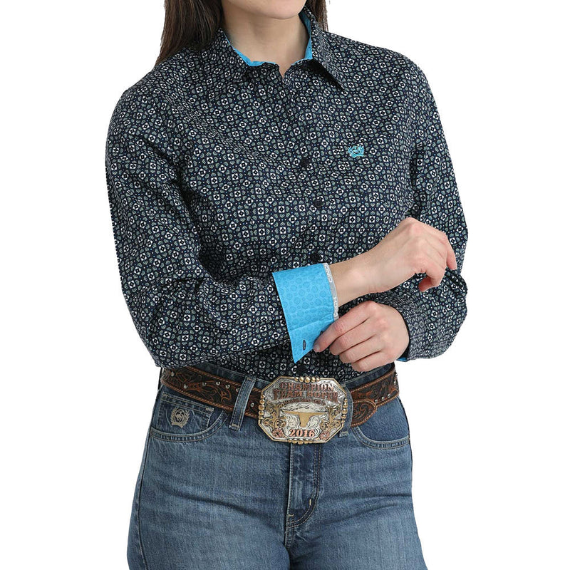 Cinch Women's Navy Print Shirt