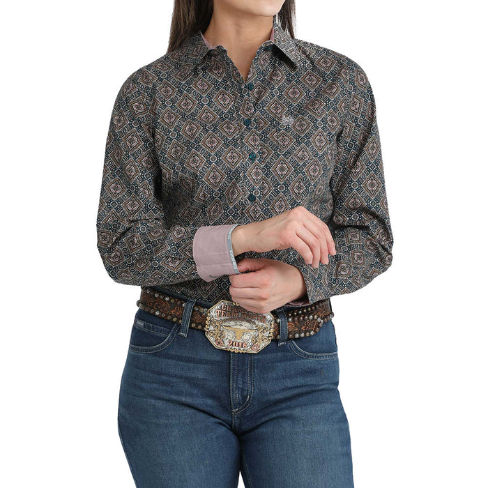 Cinch Women's Lilac Paisley Long Sleeve Shirt