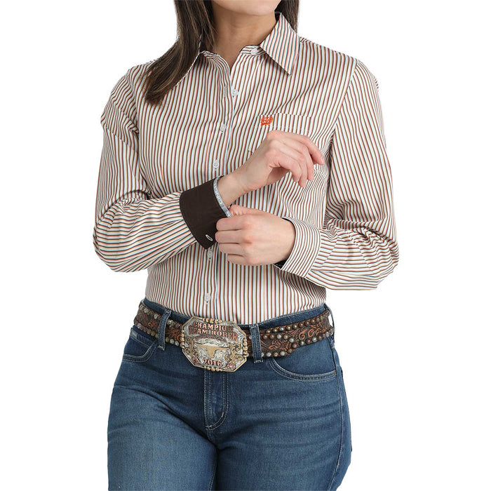 Cinch Women's Multicolor Striped Long Sleeve Shirt