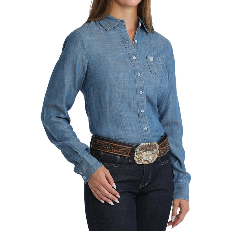 Cinch Women's Long Sleeve Chambray Shirt