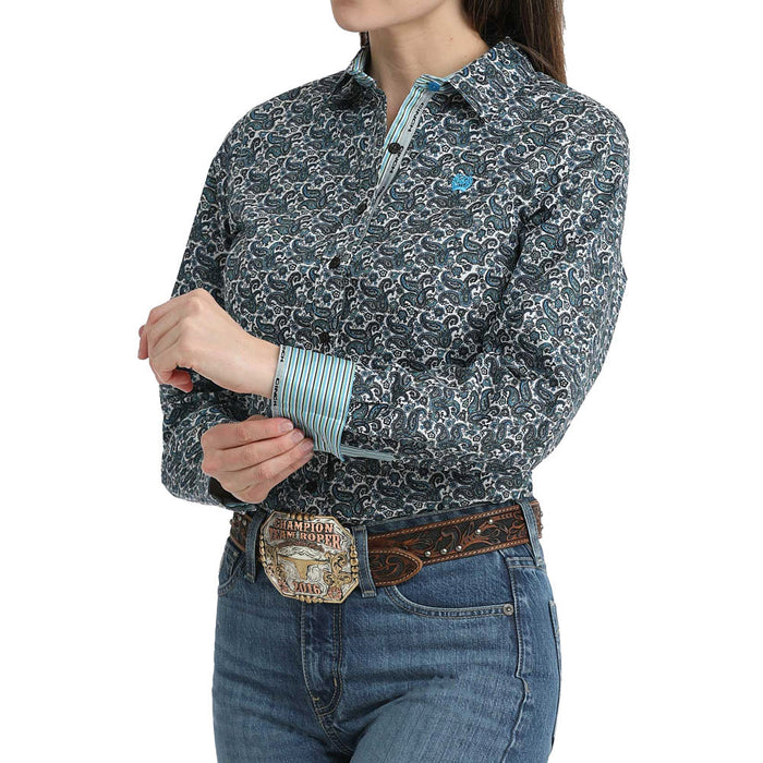 Cinch Women's Blue Paisley Print Shirt