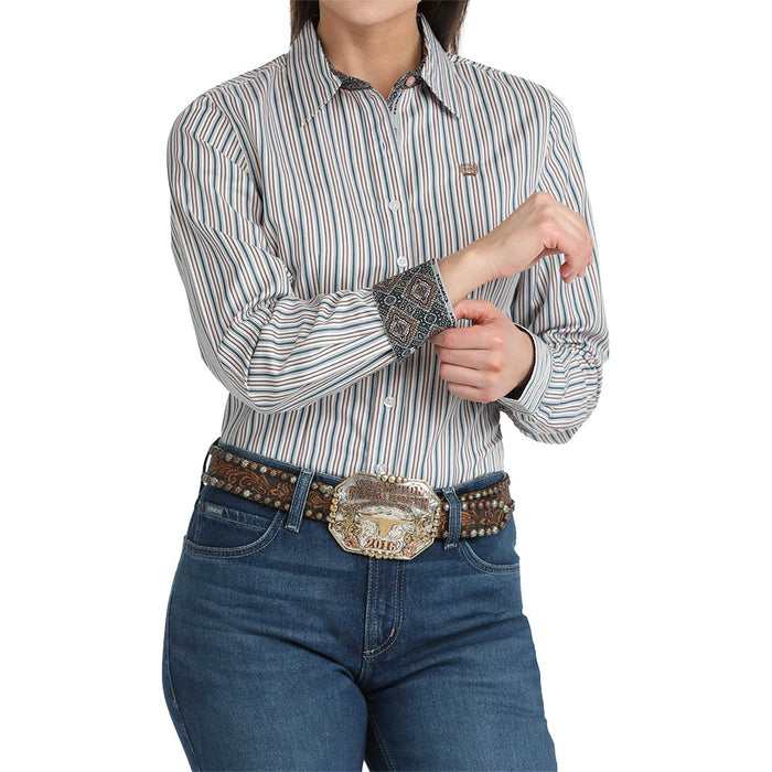Cinch Women's Multi Stripe Long Sleeve Shirt