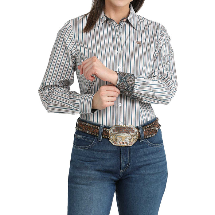 Cinch Women's Multi Stripe Long Sleeve Shirt