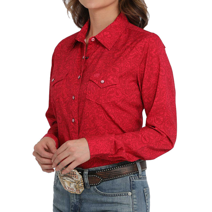 Cinch Women's Pink Printed ArenaFlex Pearl Snap