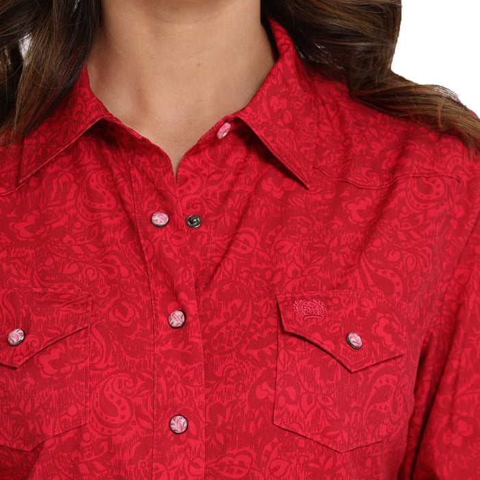 Cinch Women's Pink Printed ArenaFlex Pearl Snap