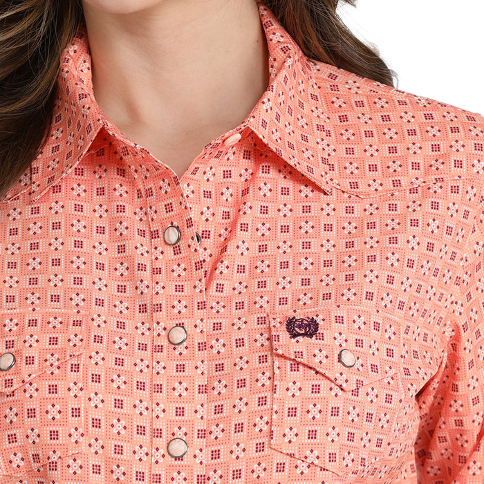 Cinch Women's Coral Print Vented Shirt