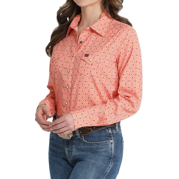 Cinch Women's Coral Print Vented Shirt