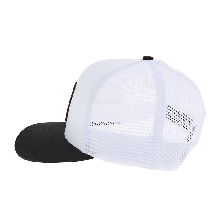 Mayatex White and Black Leather Patch Mesh Back Cap