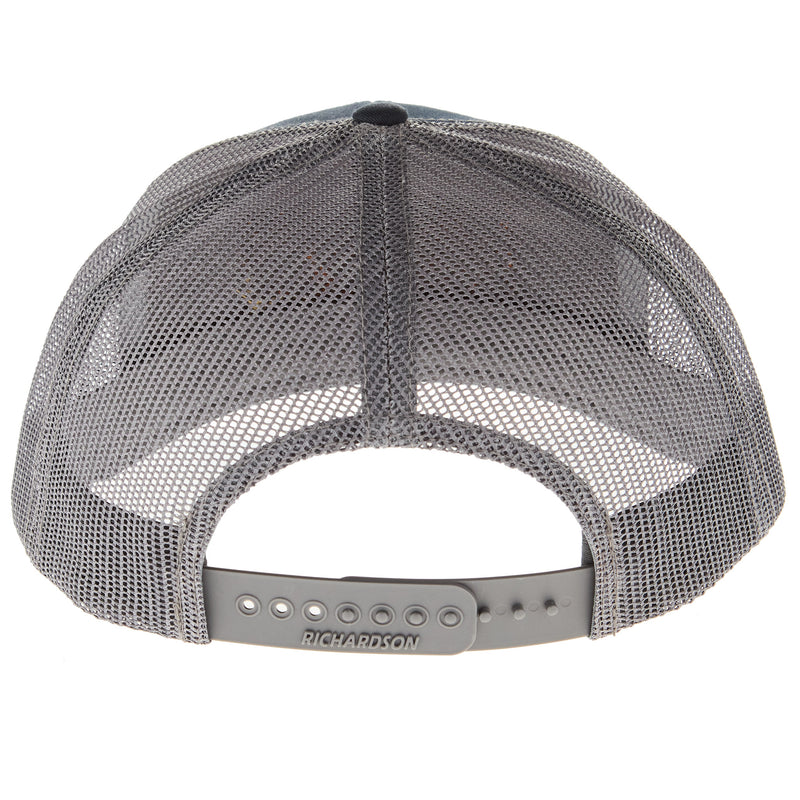 Mayatex Navy and Charcoal Leather Patch Logo Mesh Back Cap