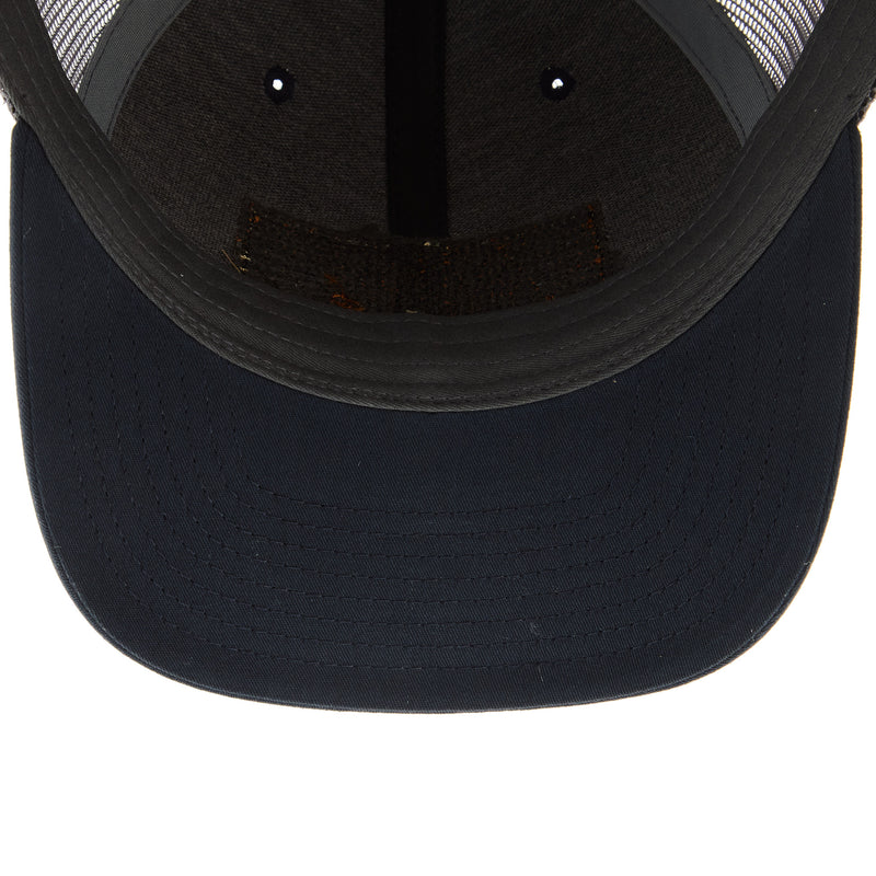 Mayatex Navy and Charcoal Leather Patch Logo Mesh Back Cap
