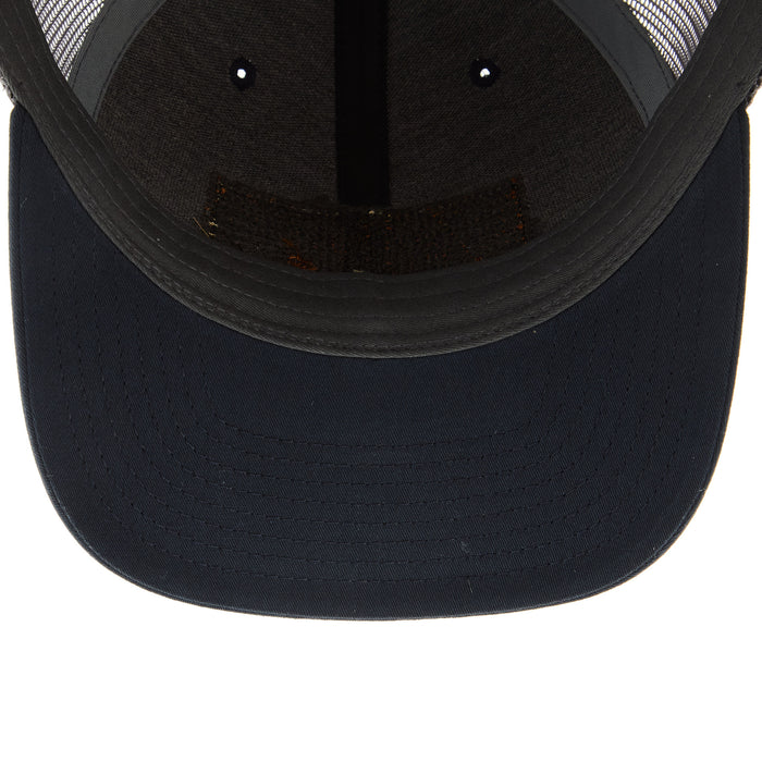 Mayatex Navy and Charcoal Leather Patch Logo Mesh Back Cap