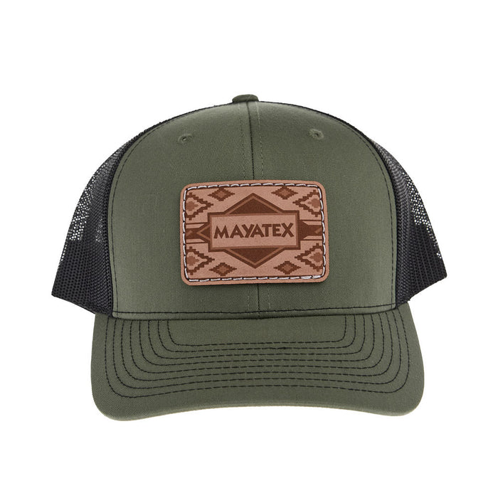 Mayatex Loden and Black Leather Patch Mesh Back Cap